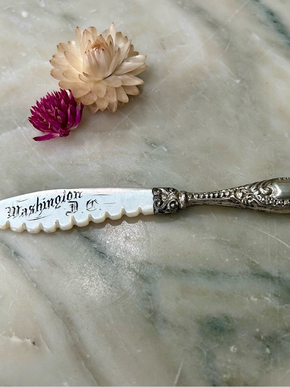 Antique Sterling and Mother of Pearl Letter Opener